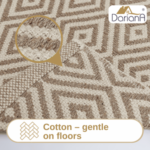 Soma Beige Recycled Cotton Rug Handwoven Indoor <b>Floor</b> Mat 50x80 cm - Product Image 5