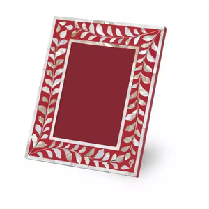 Cadre photo rond incrusté d'os classique personnalisable pour la décoration de salon de la maison et de l'hôtel pour l'Inde - Product Image 1