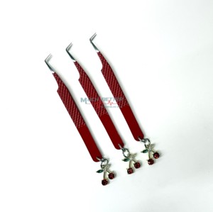 Pinzas de Precisión Personalizadas con Punta de Fibra y Agarre de Diamante de 90 Grados, Pinzas para Pestañas de Acero Inoxidable con Diseño de Frutas - Product Image 3