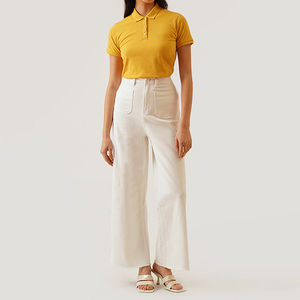 Chemise décontractée unie pour femme, anti-rides, en tissu de coton tricoté respirant pour un confort doux et une tenue décontractée au quotidien - Product Image 6