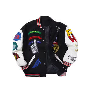 แจ็กเก็ตเบสบอลทีมตัวแทนวินเทจของผู้ชายเสื้อแจ็กเก็ตสไตล์สตรีทแวร์ขายดี - Product Image 1