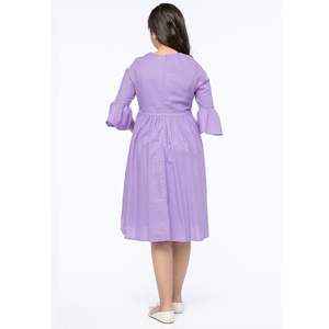 Dernier style chaud OEM ODM manches trois-quarts robe de fille broderie style de fête dos personnalisé promotion chaude fabrication en gros - Product Image 3