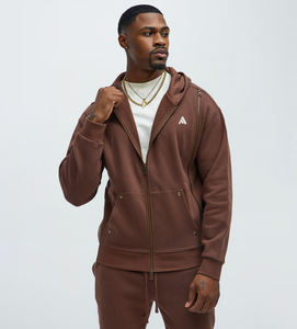 Sweat à capuche unisexe personnalisé brodé avec fermeture éclair métallique, 100% coton molleton, coupe classique - Product Image 1