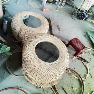 ชุดตกแต่งกระจกบนผนัง,กรอบหวายสำหรับห้องนั่งเล่นทำด้วยมือชุดทรงกลมปรับแต่งได้รูปทรงดอกไม้ - Product Image 3