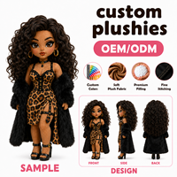 Poupée en peluche personnalisée ultra douce et glamour, jouet de personnage sur mesure, fabricant OEM ODM, faible MOQ, coton