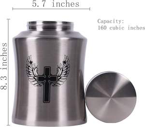 Urnes Arbre de Vie pour Cendres Humaines-Urnes de Crémation Adultes pour Enterrement ou Maison-Croix (160 pouces cubes Original (Croix)) - Product Image 3