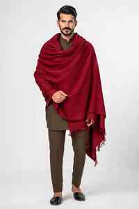 Men Winter Wool Solid <b>Shawl</b> Soft Breathable Traditional Warm Elegant <b>Wrap</b> for Cold Weather - Product Image 2