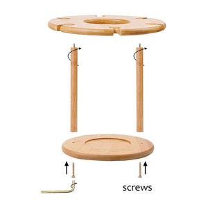 Premium Eco-Friendly Wooden <b>Wine</b> Bottle Glasses Holder for Travel Use 6 Glasses & 1 Bottle Capacity - Product Image 3