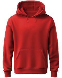 Pull à capuche numérique pour homme, rouge uni, avec poignets côtelés, anti-rétrécissement, doublure polaire, coupe droite longue, 260g, collection automne - Product Image 3
