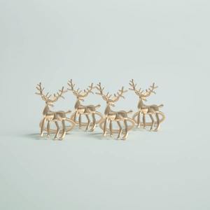 Anneau de serviette en forme de renne finition or décoratif, adapté aux événements de Noël et à la mise en scène de table saisonnière, vente en gros en provenance d'Inde - Product Image 2