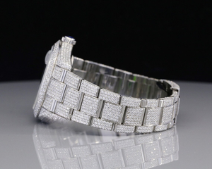 Venta al por mayor mejor calidad Lab Grown VVS Clarity Moissanite Diamond reloj automático de acero inoxidable banda de lujo de cuarzo por distribuidor - Product Image 3