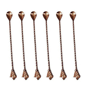 Mango de latón acanalado, cuchara de Soda con acabado en relieve, diseño barato, dorado pulido, largo, hecho a mano - Product Image 4