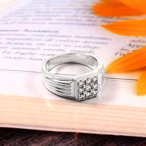 925 Sterling Silver Moissanite Wedding Engagement Band <b>Ring</b> <b>for</b> <b>Men</b> Available at Affordable Price - Product Image 4