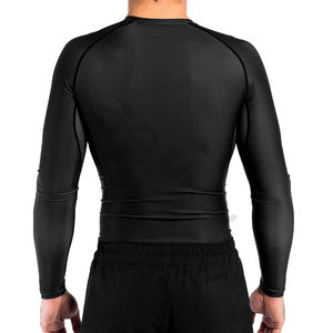 เสื้อแรชการ์ดแขนยาวของผู้ชายพิมพ์ลายได้ตามต้องการพร้อมชุดออกกำลังกายป้องกันรังสียูวี - Product Image 3