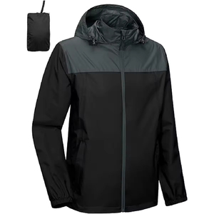 Chaqueta de lluvia con capucha de lona de manga larga, cortavientos impermeable, soporte para invierno, uso al aire libre, nueva condición, chaqueta de calle alta para hombre - Product Image 1