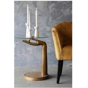 Table d'appoint ronde en métal au design élégant, table basse de qualité antique, taille personnalisée, en aluminium, pour la finition laiton. - Product Image 3