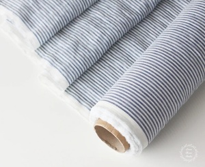 Wholesale 100% Linen Fabric Lightweight 200g/m2 Extra Width 115''/292cm Striped <b>Material</b> for Bedding Dress/<b>Sofa</b> Use Washed Linen - Product Image 1