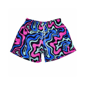 กางเกงขาสั้นเล่นกีฬาของผู้ชายกางเกงขาสั้นผ้าโพลีเอสเตอร์/ ผ้าฝ้ายปรับแต่งโลโก้ได้ระบายอากาศได้ดีตาข่ายคู่ - Product Image 1