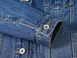 Vente chaude de haute qualité femmes à manches longues veste en jean grande taille 6X personnalisé col rond automne coton imprimé tissu fini - Product Image 2