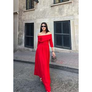 Vestido Maxi Doble Atlas Color Borgoña para Mujer, Marca missJANELL, Mezcla de Poliéster y Elastano, Elegante y Largo para Eventos Formales e Informales, Tallas S-XL - Product Image 2
