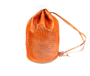 Sac à dos en cuir véritable fait à la main marocain Vintage Rock Fashion Style Sac Dos Unisex Bohème Look OEM Disponible toutes les saisons - Product Image 1