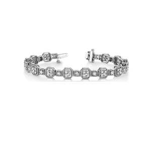 Pulsera de tenis de estilo vintage de cereza de diamante de corte redondo para mujer estilo excelente - Product Image 1