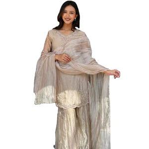 Tenue de réception spéciale entièrement brodée, tailles M à XXL, costume Salwar traditionnel tissé pour femme, idéal pour les fêtes - Product Image 1