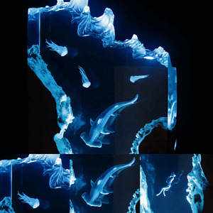 Handmade Resin Flower-Shaped LED Lamp Night Light Diving Statue Underwater <b>Theme</b> Mother's Day <b>Gift</b> Agate Lamp Stone Home Sack - Product Image 4