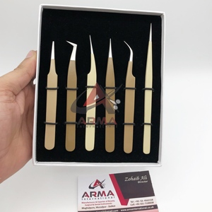 Pince à cils en acier inoxydable de couleurs personnalisées professionnelles avec pointe en fibre pointue Emballage et logo personnalisés durables - Product Image 6