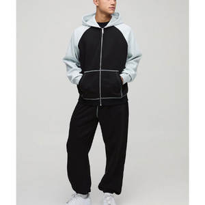 Conjunto Deportivo de Felpa 100% Algodón para Hombre, con Logotipo Personalizado, Estilo Informal, Dos Piezas: Sudadera con Capucha y Pantalones Deportivos - Product Image 1