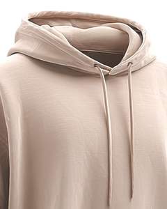 Sudadera con capucha beige de gran tamaño para hombre con bolsillo de canguro, diseño de hombro caído, sudadera informal de lana suave para Calle - Product Image 4