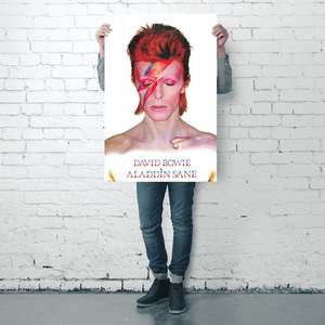 David Bowie Modern <b>Poster</b> Aladdin Sane Wall Art on Black Frame Made of Paper - Product Image 3