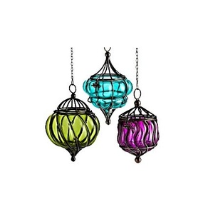 Linterna de vela de vidrio y metal hecha a mano con acabado negro para decoración de fiestas al por mayor - Product Image 4