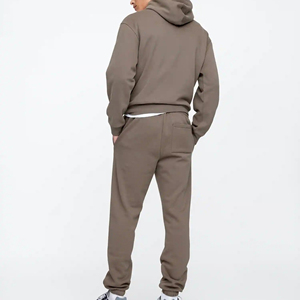 Survêtement 100% coton de qualité supérieure pour hommes, personnalisé DTF imprimé Logo solide motif pull à capuche poids lourd - Product Image 2