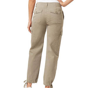 Pantalones Cargo Personalizados para Mujer, de Algodón, Corte Holgado, Estilo Urbano, Duraderos, con Múltiples Bolsillos, OEM Personalizable, Cintura Media, Formales - Product Image 3