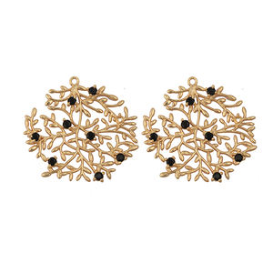 Pierre précieuse d'onyx noir faite à la main avec composants de jeu de broches résultats de boucle unique pour les conceptions de bijoux vintage pendentifs de mode breloques - Product Image 1