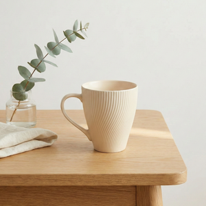 Ensemble de 2 tasses à café en porcelaine fine couleur pêche pâle, 0% de cendres osseuses, design minimaliste unique, lavables au lave-vaisselle, luxueuses et durables, idéales pour les cadeaux - Product Image 2