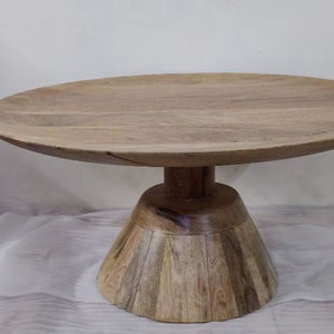 Table basse ronde élégante faite à la main, durable, 100% en bois de manguier massif naturel, plateau de table basse au design unique, meubles - Product Image 1