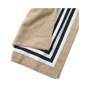 100% coton biologique rayures audacieuses personnalisé imprimé microfibre serviettes de plage Ultra absorbant adulte qualité été turc GOTS - Product Image 6