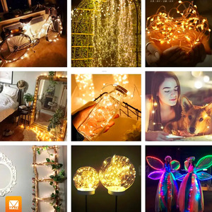 Decorative <b>LED</b> <b>Wire</b> String <b>Lights</b> for Bedroom, Christmas Decorations, 2m - Assorted Colors - Product Image 4