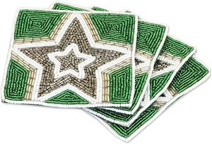 Royal Look Handmade Glass <b>Beaded</b> Table <b>coaster</b> Hotel Restaurant Table Decorative <b>Beaded</b> <b>Coaster</b> and Gifted Use Item - Product Image 5