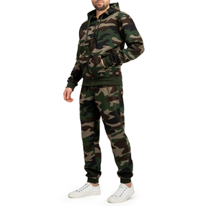 Wholesale Winter Streetwear Hooded Training Gym <b>Camouflage</b> Printed Heavyweight Breathable Track Suits Custom Mens Jogging OEM - Product Image 2