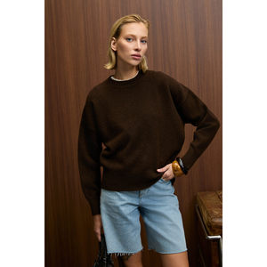Pull en tricot épais à col rond en cachemire ultra doux, coupe ample pour femmes GRIMELANGE NANNA - Product Image 4