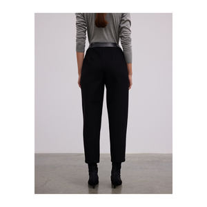 PANTALONS EN MÉLANGE DE LÂNE AVEC DETAIL EN FAUX CUIR ET FONCTION ANTI-POILS - Product Image 2