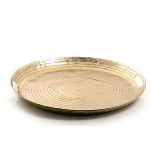 Serveur de dîner Articles de restauration Mariages et autres fêtes Plateau de service pour eau potable Plateau de service en métal à finition dorée - Product Image 3