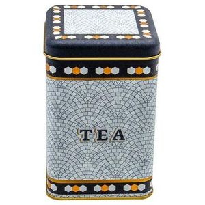 Boîte de rangement en métal Kontensan ER0225D 1,6 L, motif géométrique en mosaïque, 105x105x160 mm, carrée, pour le stockage et la conservation des aliments - Product Image 2