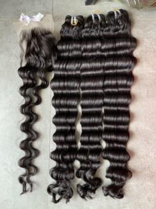 Extensions de cheveux humains Remy vietnamiens non traités, trame simple, ondulés naturels, 100g - Product Image 2