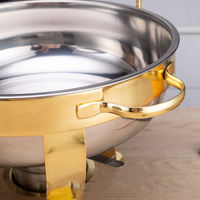 Ensemble complet de chauffe-plats en or pour hôtel, fête, mariage, support de luxe en acier inoxydable avec couvercle pour buffet et restauration