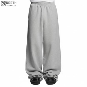Thick Hip Hop Pants Heavyweight Sweat Pants Wide Leg Sweatpants Casual 100% Cotton Men Baggy Fit Pants <b>Winter</b> <b>Trousers</b> Men - Product Image 1