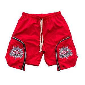 กางเกงขาสั้นคาร์โก้ผ้าไนลอนปักลายสไตล์สตรีทแวร์ฤดูร้อนแบบสวมใส่สบายทรงหลวมมีซิปสำหรับผู้ชาย - Product Image 2